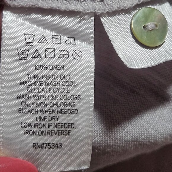 Halston 100% Soft Linen Woman's Shirt Dress Small Beige Capsule - Picture 7 of 11